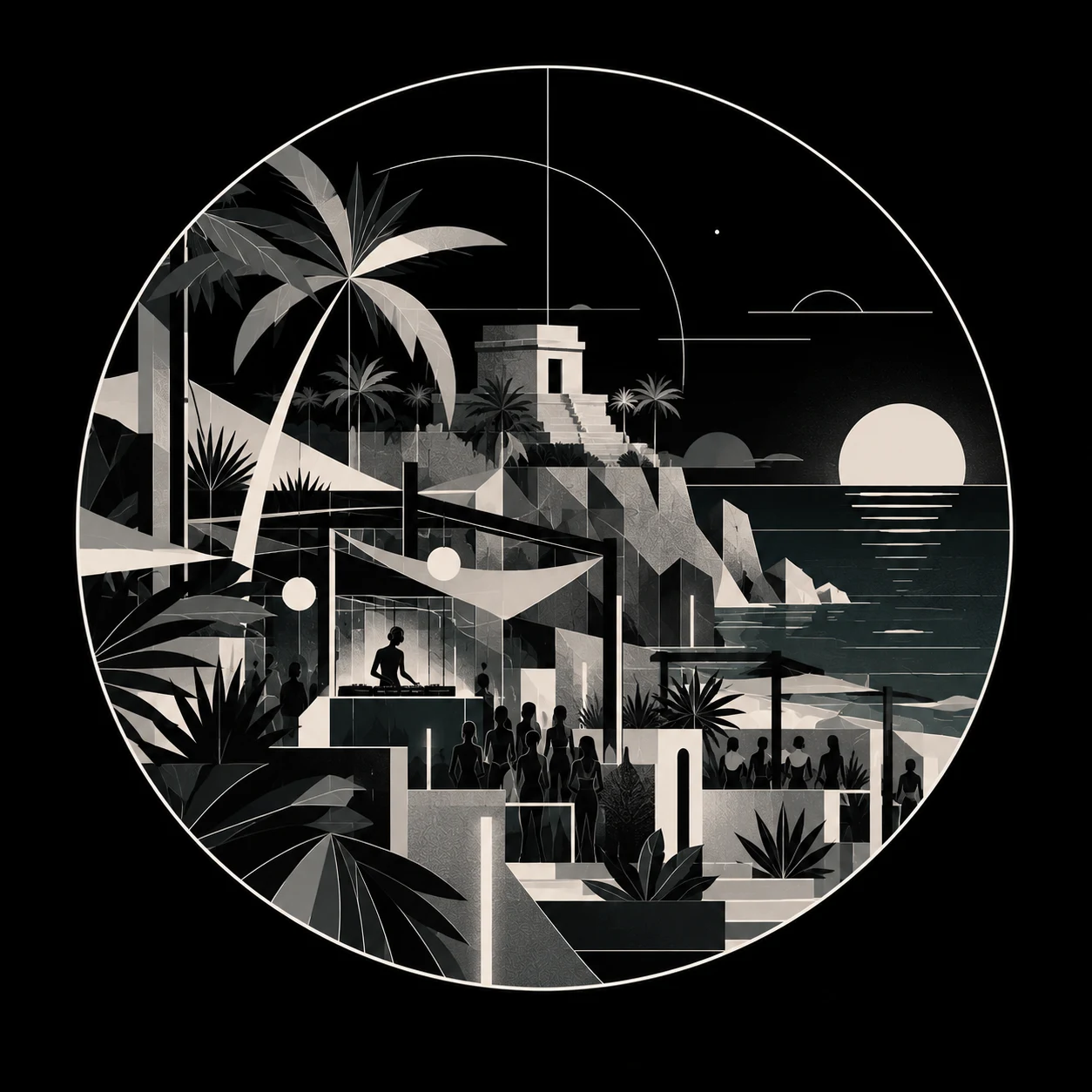 Ícono ilustrado de la ciudad de Tulum