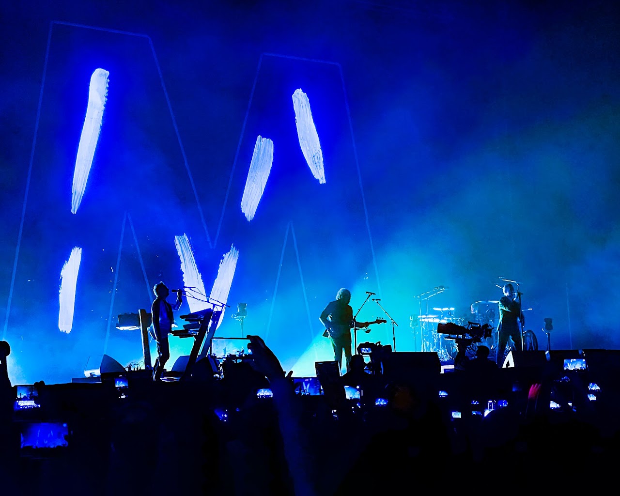Depeche Mode performing live, photographed by Ludovic Delot